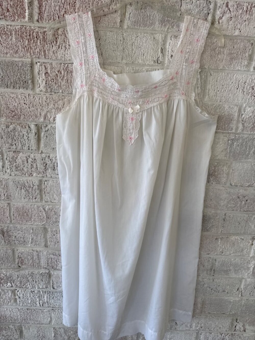 Vintage Komar White Lace Babydoll Nightgown Floral Coquette Lingerie